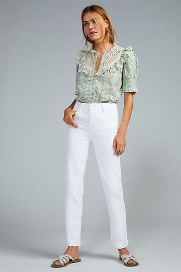 Paige Ultra High-Rise Slim Straight Jeans | Anthropologie (US)