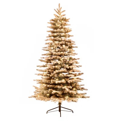 HOMCOM 7.5 Ft Pre-Lit Mountain Pine Artificial Christmas Tree, Snow Flocked Christmas Tree, Hinged Xmas Tree With 500 LED Lights And 1264 Branch Tips | Wayfair North America