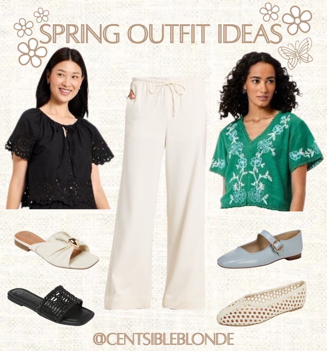 Pull on pants, Spring sandals, slide sandals, target style, target sandals, target shoes, embroidered top, eyelet top, Mary Jane flats, work flats, spring flats, ivory pants, cream pants, spring style, spring outfit, beach vacation, vacation outfit beach, blue shoes, blue flats, weekend style, casual style, dressy casual 

#LTKmomlife #LTKMidsize #LTKootd