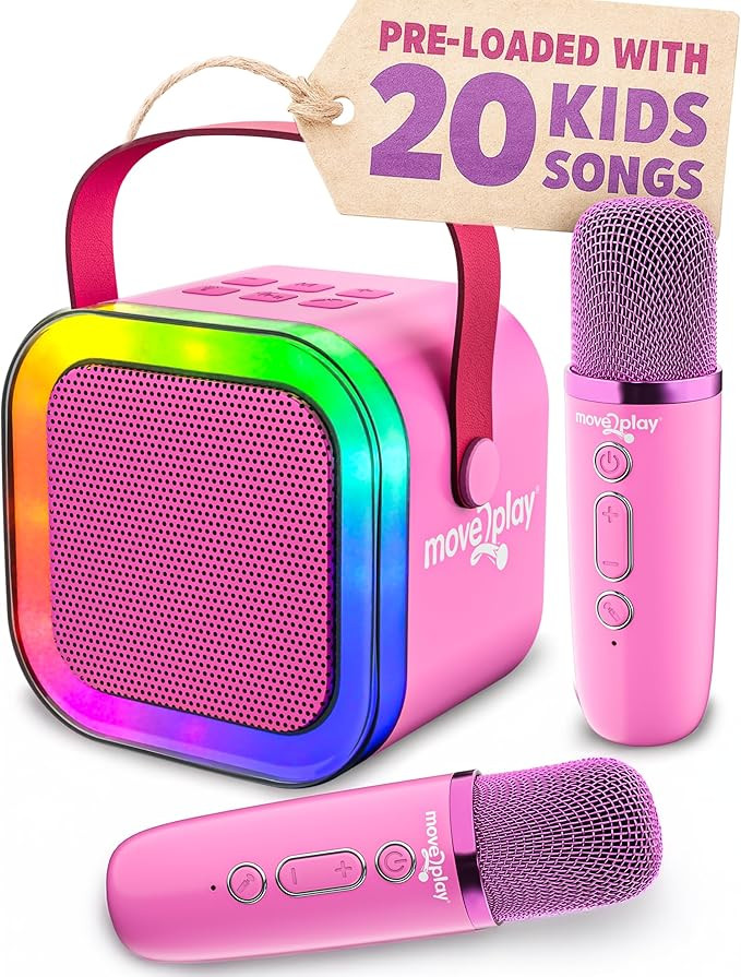 Move2Play, Mini Karaoke Machine for Kids | Built-in 20+ Songs | Bluetooth Speaker & Microphones |... | Amazon (US)