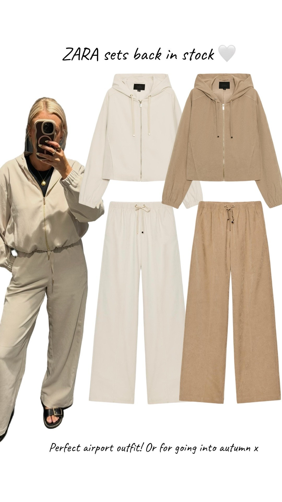 My fave airport outfits have been restocked! Perfect for when you want to wear a tracksuit but a bit more elevated! 💕

Zara, new in Zara, airport outfit
