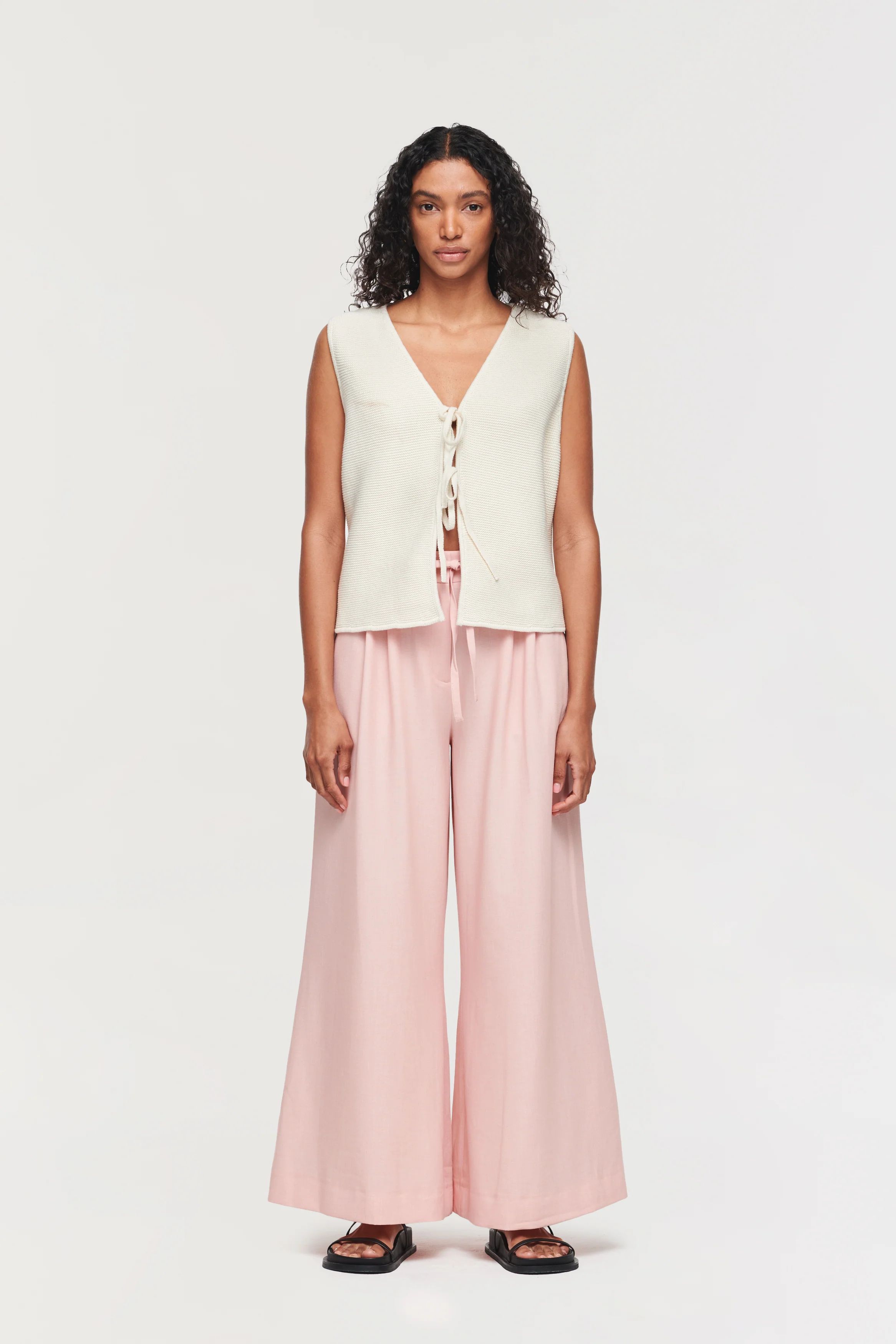 Serene | Light pink Extra Wide leg trouser | ALIGNE | Aligne UK