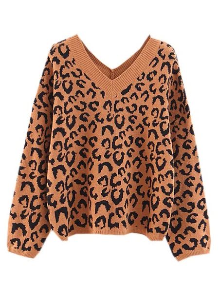 'Louisa' V-Neck Leopard Print Sweater (3 Colors) | Goodnight Macaroon