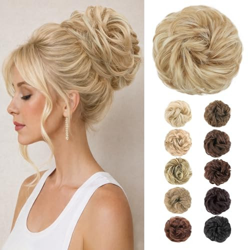 MORICA 1PCS Messy Bun Hair Piece for Women, Dirty Blonde Hair Bun Scrunchie | Amazon (US)