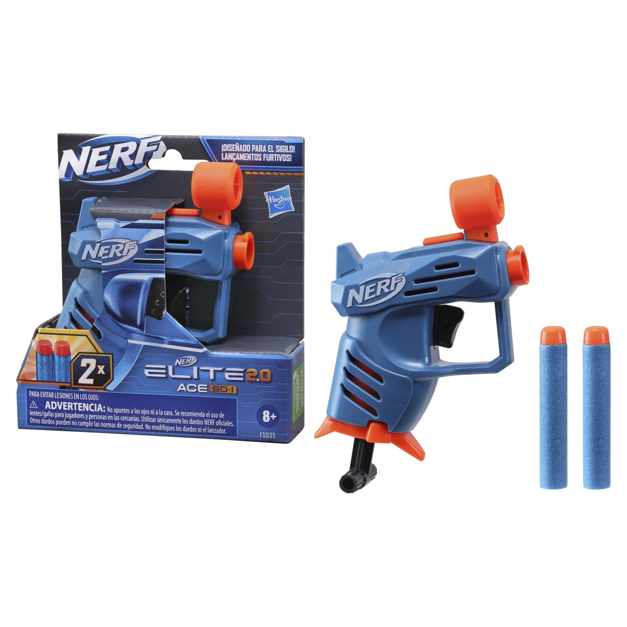 Nerf Elite 2.0 Ace SD-1 Dart Blaster, 2 Nerf Elite Darts, Pull Down Priming, Onboard 1-Dart Stora... | Walmart (US)