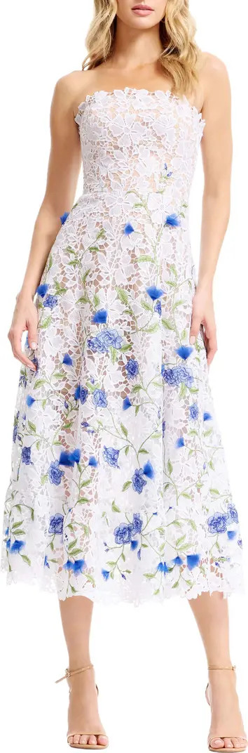 Kailyn Strapless Floral Embroidered Lace Cocktail Dress | Nordstrom