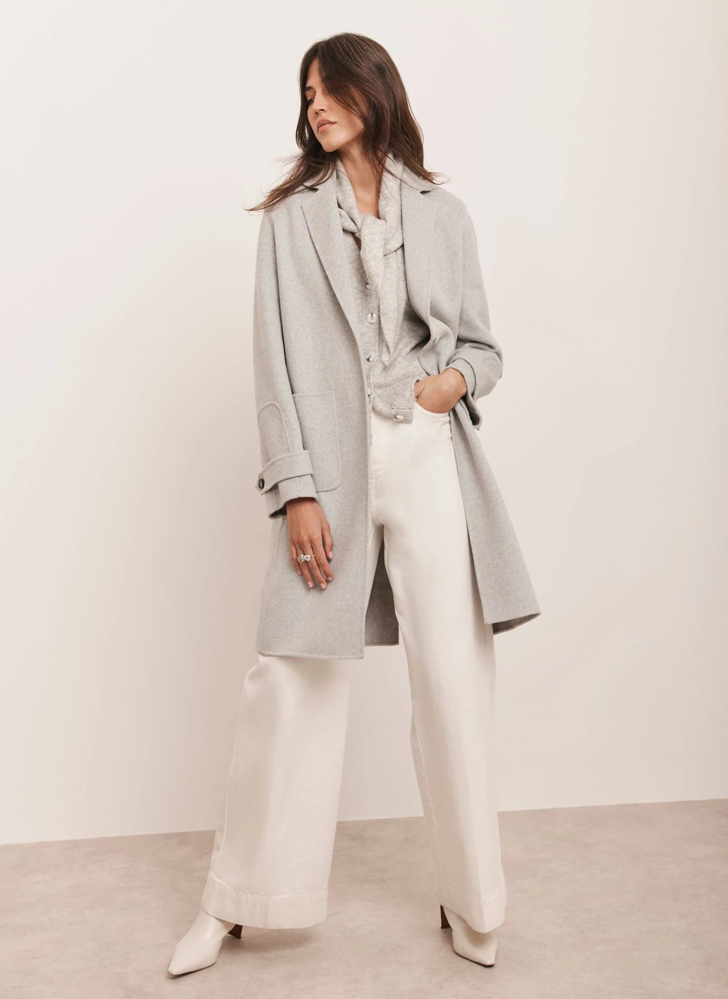 Grey Wool Blend Hand Finished Midi Coat£240.00Colour: GreySize Guide
  
Choose your sizeChoose y... | Mint Velvet