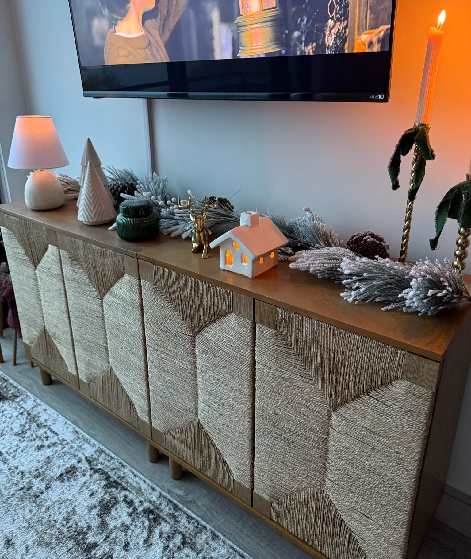 Christmas decor for your tv console 🎄♥️

#LTKHoliday #LTKSeasonal #LTKHome