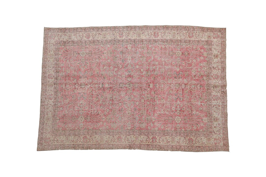 Pink rug, Large size rug, Vintage rug, Oriental rug, Worn rug, Turkish rug, Faded rug, Bohemian r... | Etsy (US)