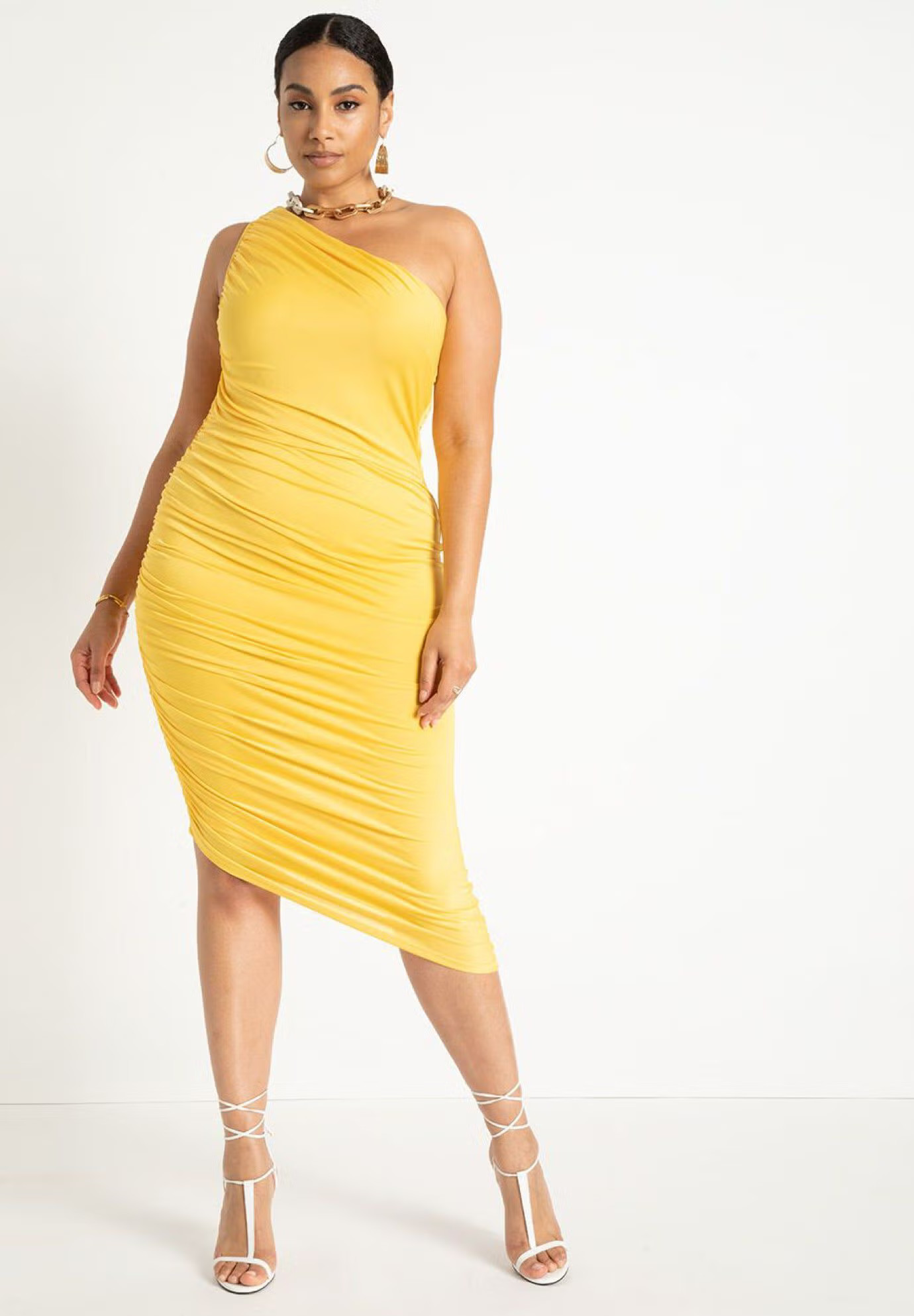 Ruched One Shoulder Dress | Eloquii