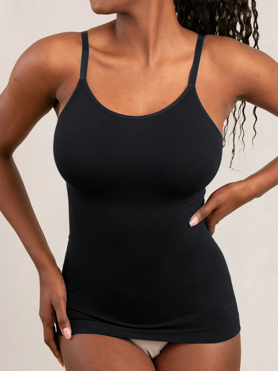 Shapermint Essentials All Day Every Day Scoop Neck Cami Shapewear Black S | Shapermint