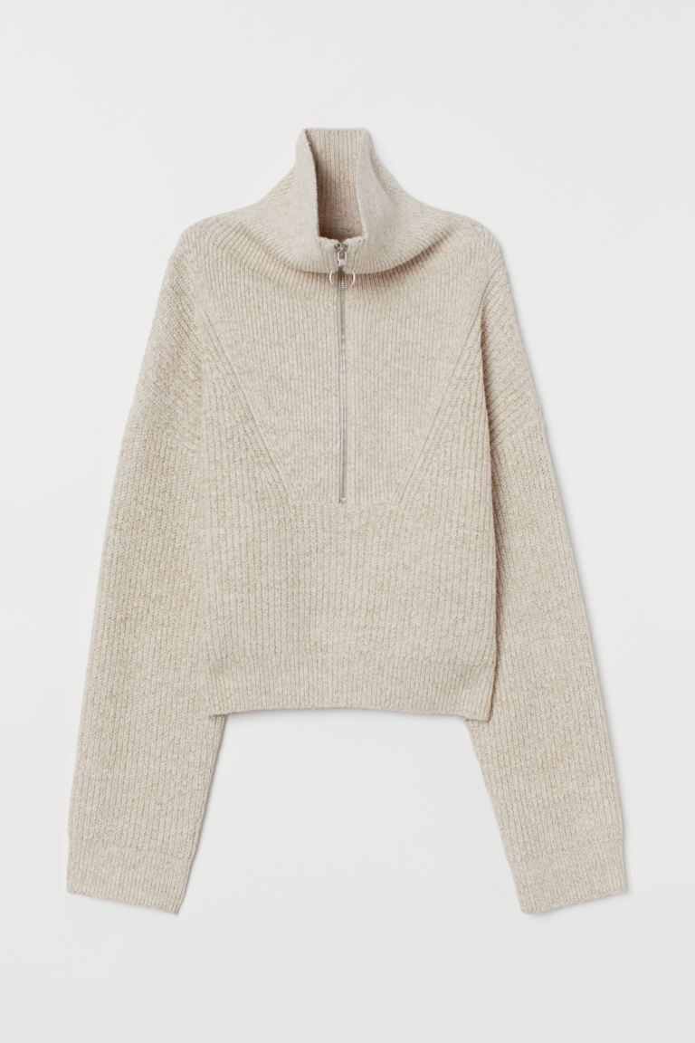 Rippenpullover mit Kragen | H&M (DE, AT, CH, NL, FI)