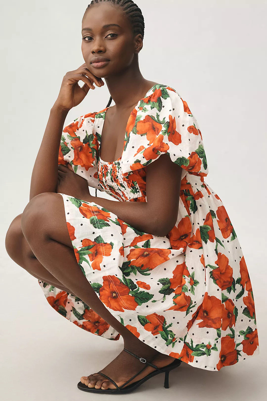 Maeve Square-Neck Smocked Babydoll Dress | Anthropologie (US)