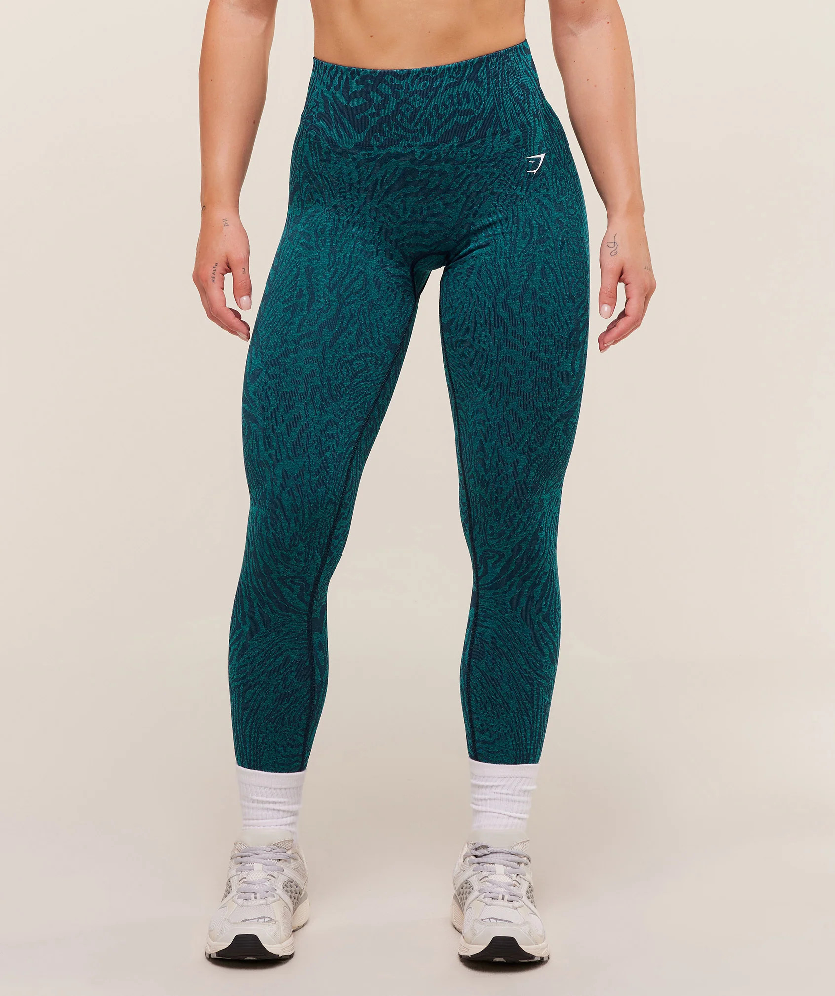 Gymshark Adapt Animal Seamless Leggings - Navy/Brand Blue | Gymshark US