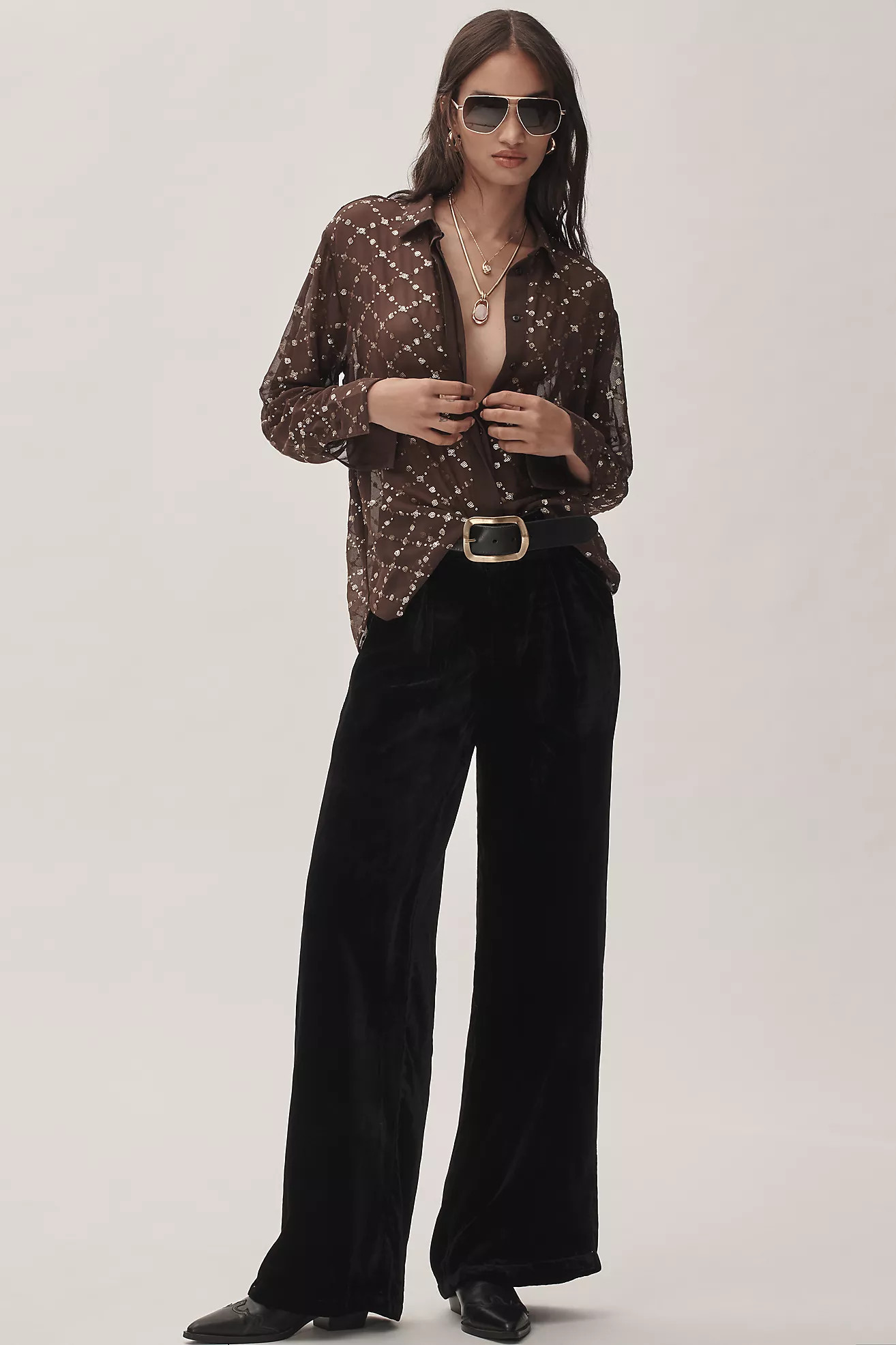 By Anthropologie Wide-Leg Velvet Pants | Anthropologie (US)