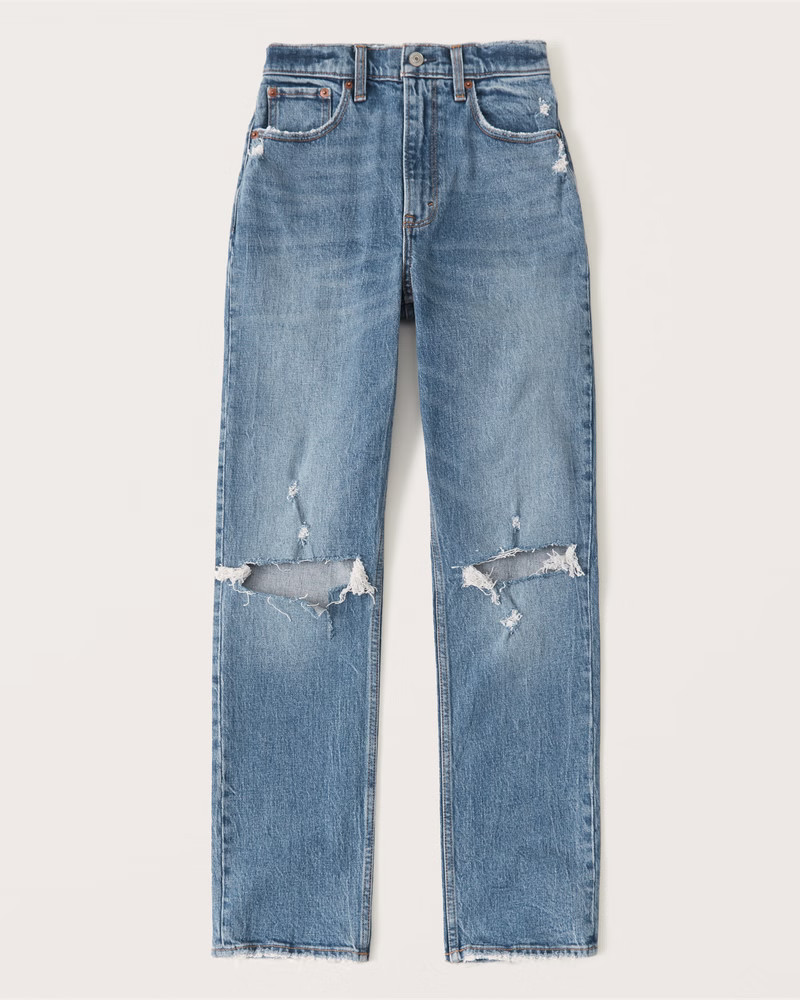 Women's Ultra High Rise 90s Straight Jean | Women's Bottoms | Abercrombie.com | Abercrombie & Fitch (US)