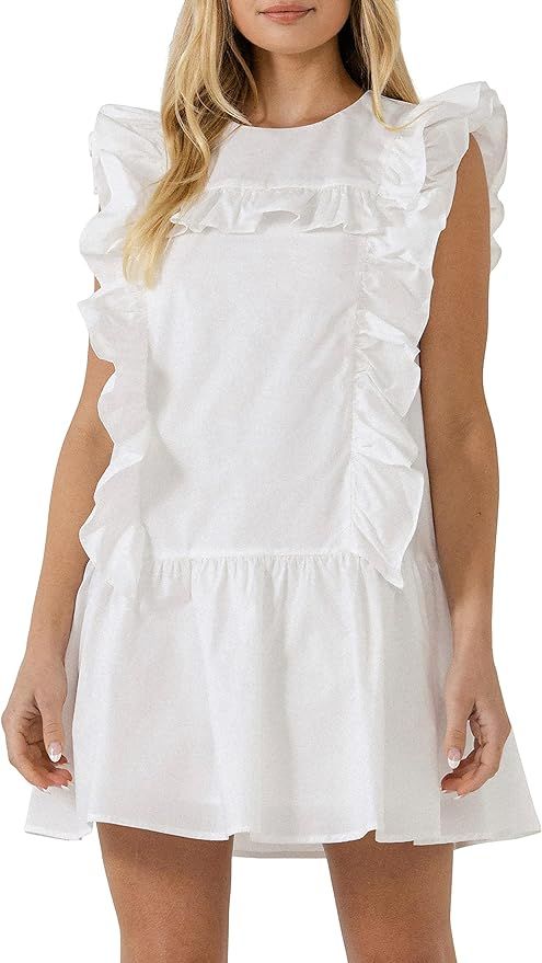 English Factory Women's Ruffled Mini Dress | Amazon (US)