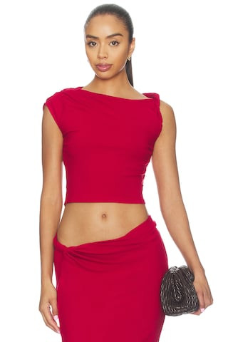 4th & Reckless Sofi Jersey Knit Top in Red. - size L | Revolve Clothing (Global)
