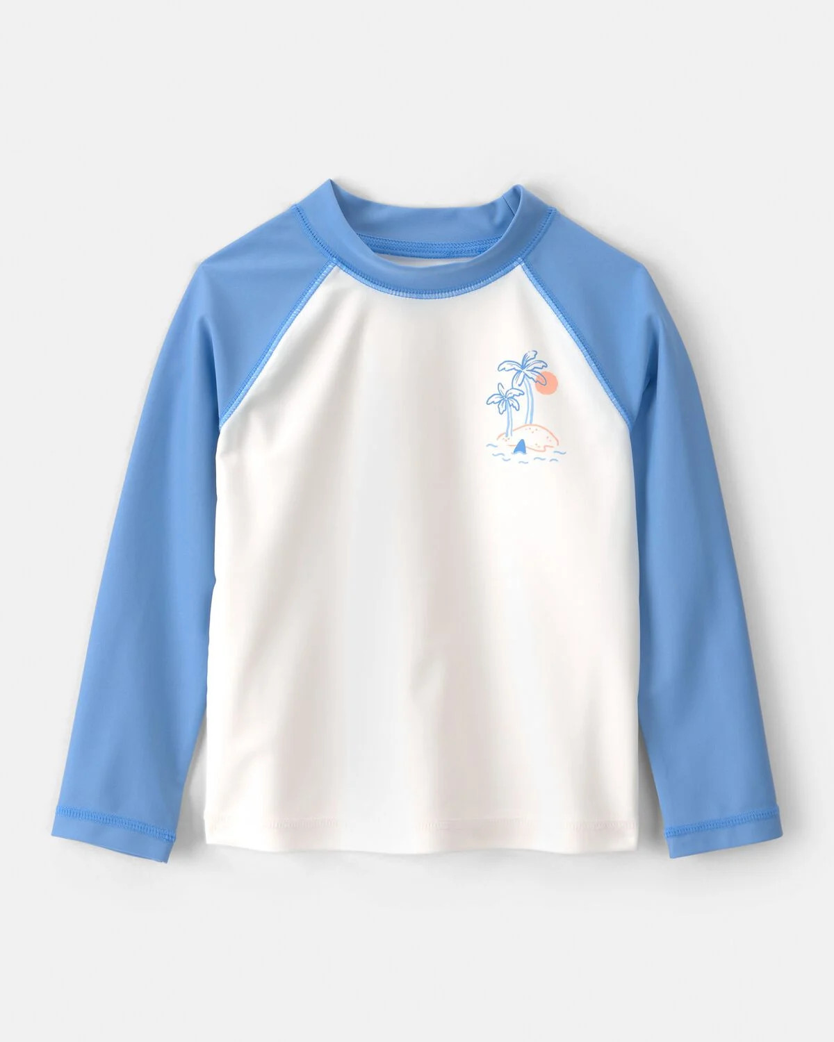 Toddler Boy Palm Tree Long-Sleeve Rashguard Top - Blue/White | Carter's | Carter's Inc