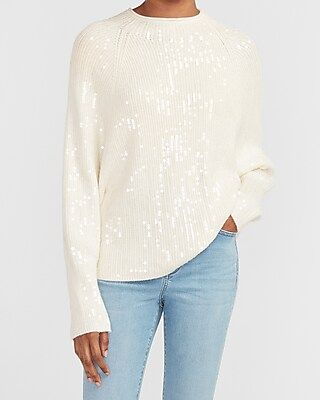 Sequin Blouson Sleeve Sweater | Express