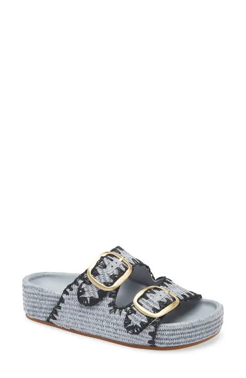 Loeffler Randall Theo Double Band Slide Sandal in Light Blue/black at Nordstrom, Size 9.5 | Nordstrom