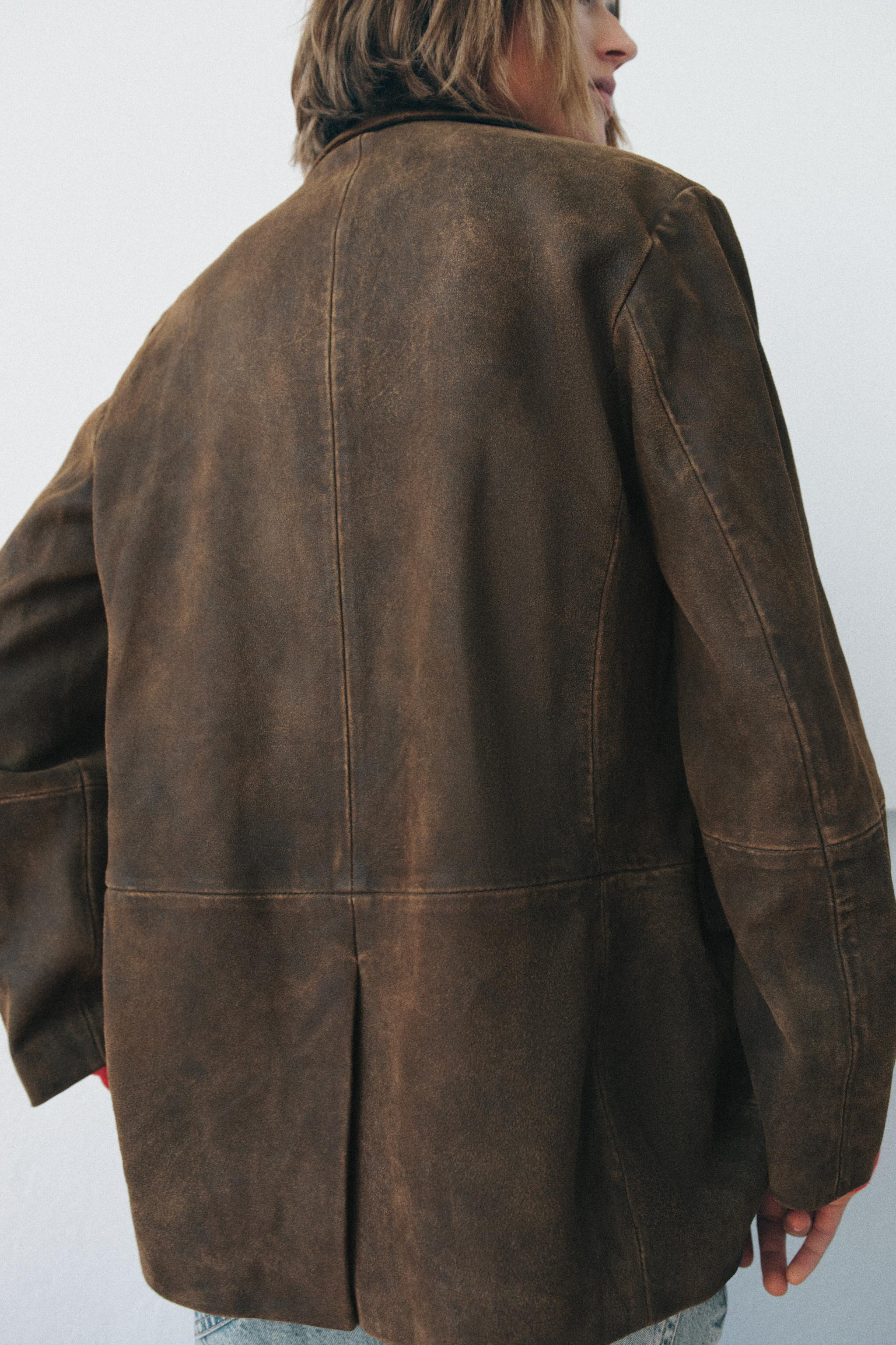 100% SUEDE LEATHER BLAZER ZW COLLECTION LIMITED EDITION | Zara UK