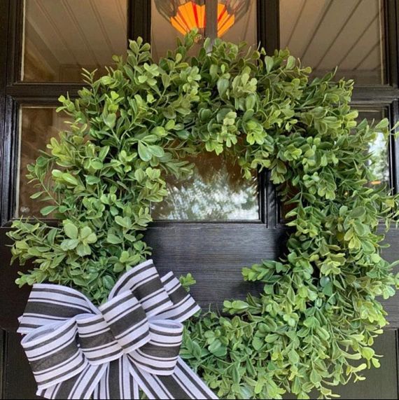 Read the full title
    CLEARANCE /Farmhouse Wreath, Boxwood wreath, Green wreath, Green leaf wre... | Etsy (US)