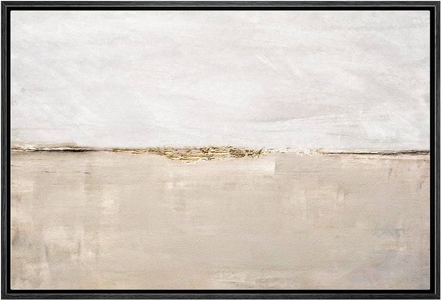 wall26 Framed Canvas Print Wall Art Pastel Tan Gray Duotone Landscape Abstract Shapes Illustratio... | Amazon (US)