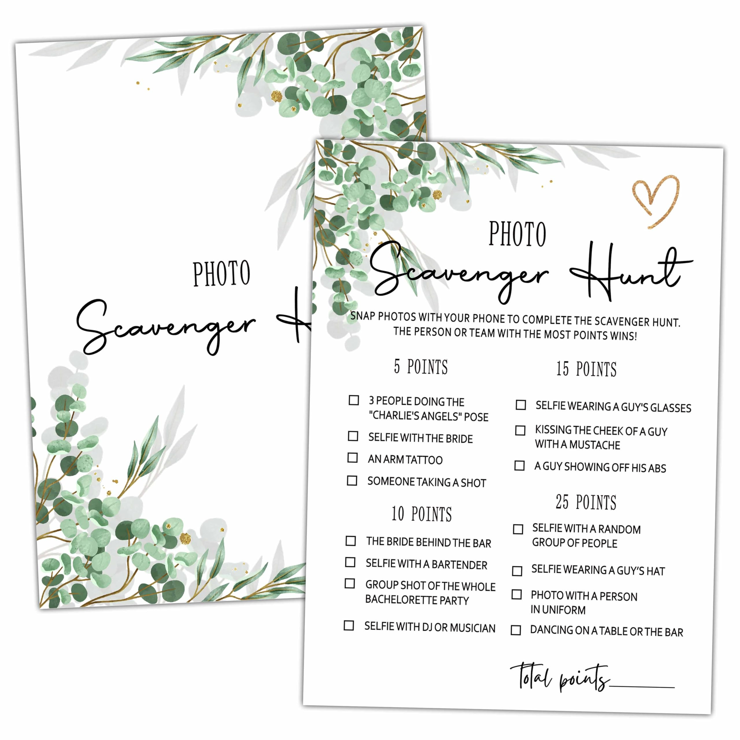 Bridal Shower Party Games, Photo Scavenger Hunt Minimalist Wedding Shower Game for Adults, 25 Euc... | Amazon (US)