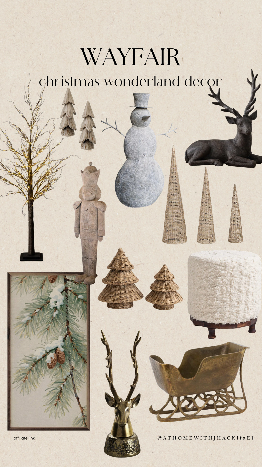 Wayfair Christmas decor, Wayfair holiday decor, Christmas wonderland decor, Christmas home decor, winter wonderland decor, traditional Christmas decor, rustic Christmas decor, Christmas reindeer decor, snowman decor, nutcracker decor, Christmas tree decor, lighted Christmas tree, wicker Christmas trees, tabletop Christmas trees, Christmas wall art, brass sleigh decor, Christmas accent furniture, neutral Christmas decor, vintage Christmas decor, cozy Christmas decorating ideas, Wayfair Christmas finds

#LTKSeasonal #LTKHome