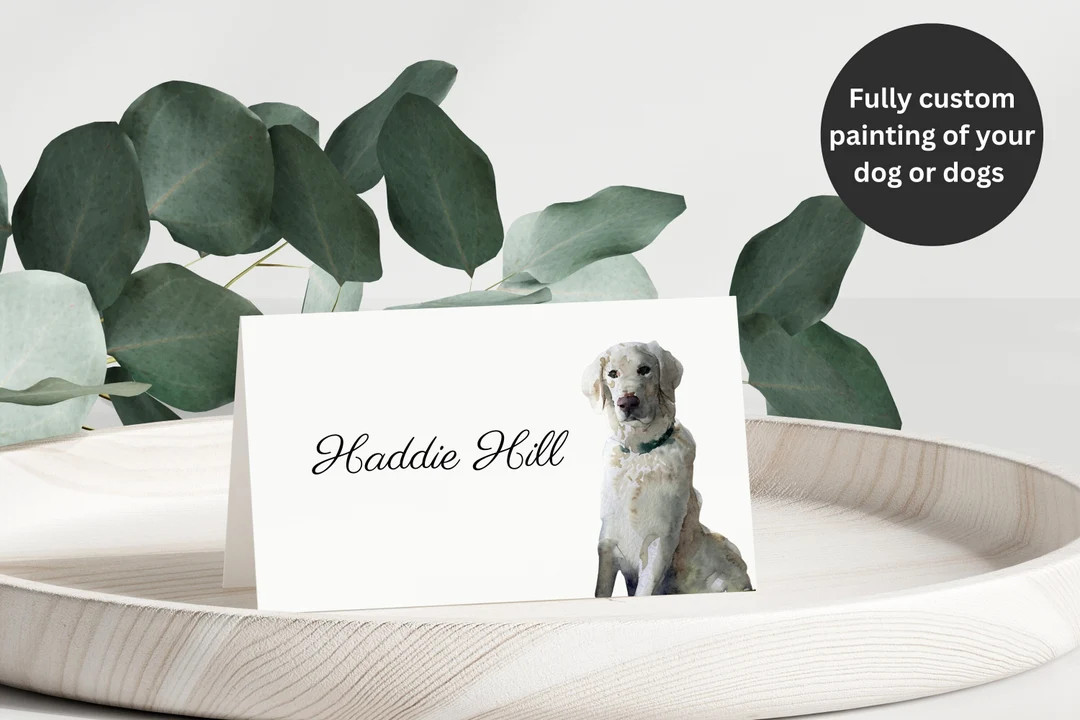 Custom Dog and Pet Place Cards name Cards: Weddings, Events or for Whatever You Wish With Paintin... | Etsy (US)