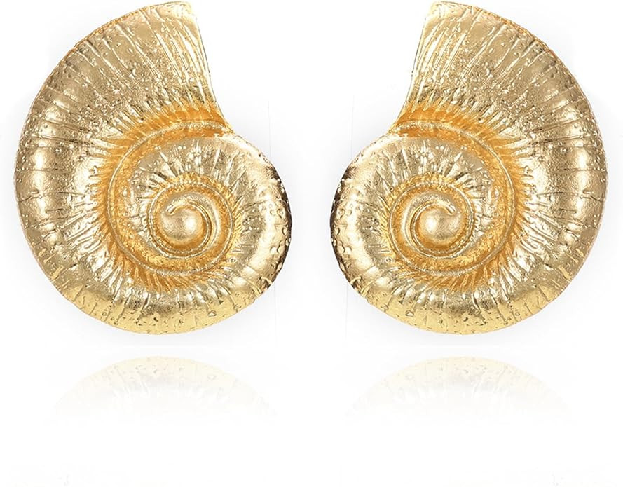 Alloy Exaggerated Ocean Sea Shell Statement Exaggerated Stud Earrings for Women Jewelry | Amazon (US)