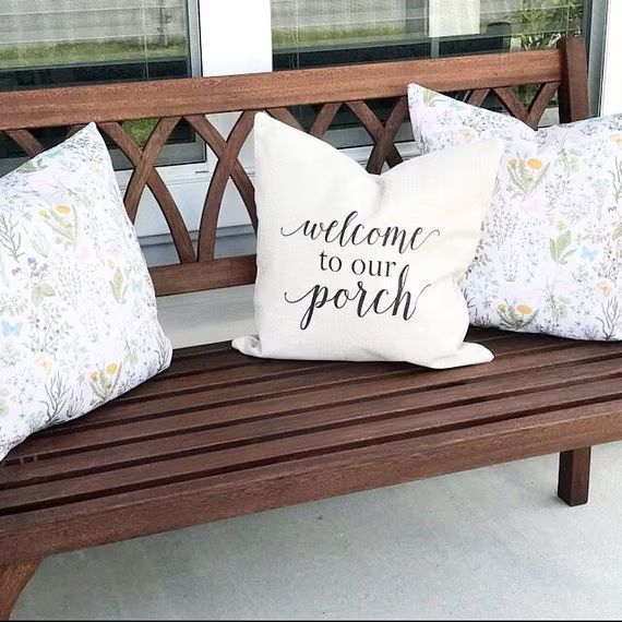 Pillow Cover Welcome to Our Porch  Linen Indoor Outdoor - Etsy | Etsy (US)