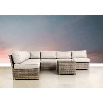 8 - Piece Patio Seating Group For 6 People, Build With Aluminum Frame And , 5" Thick Foam Cushions, Weather Easy To Clean Fully Assembled Conversation | Wayfair North America