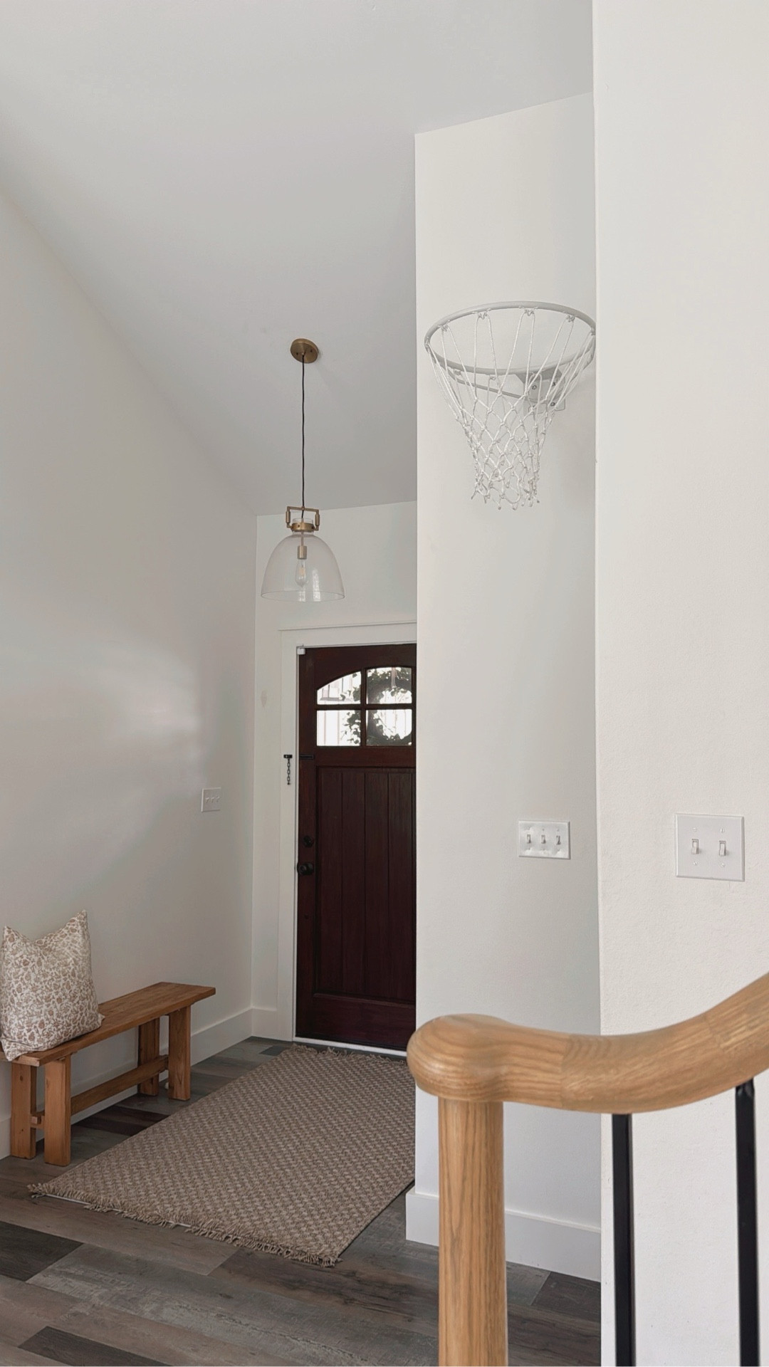 One thing I never thought I’d do? Install a regulation size basketball hoop in my living room. 🤪 But with an active boy, I’m always looking for ways to get his energy out! I painted the hoop in Rustoleum’s Farmhouse White to blend in with my white walls, then added a protective layer of Rustoleum Clear. We attached the hoop to the drywall using contractor strength pull toggles, so it’s not going ANYWHERE! Pro tip: Get a silent basketball for indoor use to protect your floors and walls (and sanity). I’ve tagged my favorites here! 🏀  #MarchMadness 

#LTKHome #LTKKids