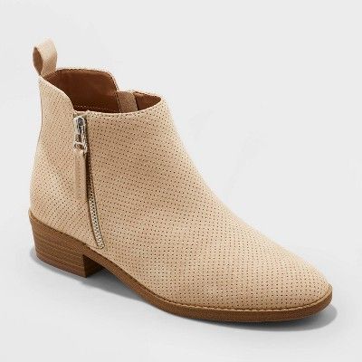 Women&#39;s Marlis Wide Width Booties - Universal Thread&#8482; Taupe 9.5W | Target