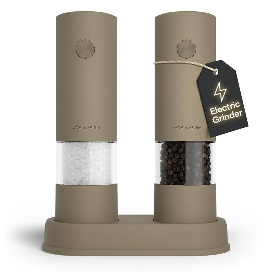 LARS NYSØM Electric Salt and Pepper Grinder Set I Automatic Salt and Pepper Mills with Adjustabl... | Amazon (US)