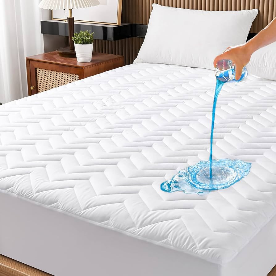 Queen Size Waterproof Mattress Protector Quilted, Breathable Ultra-Soft Filling Mattress Pad, Fit... | Amazon (US)
