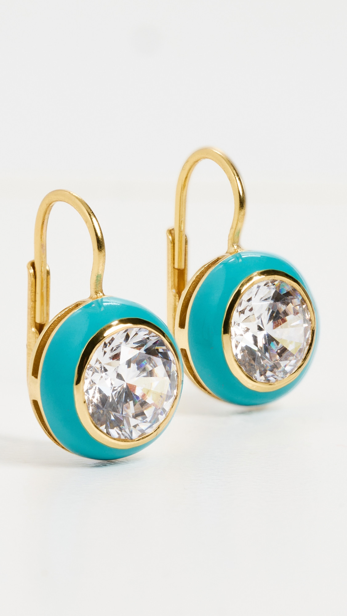 HART Enamel Bezel Drop Earrings Bright Blue One Size | Shopbop