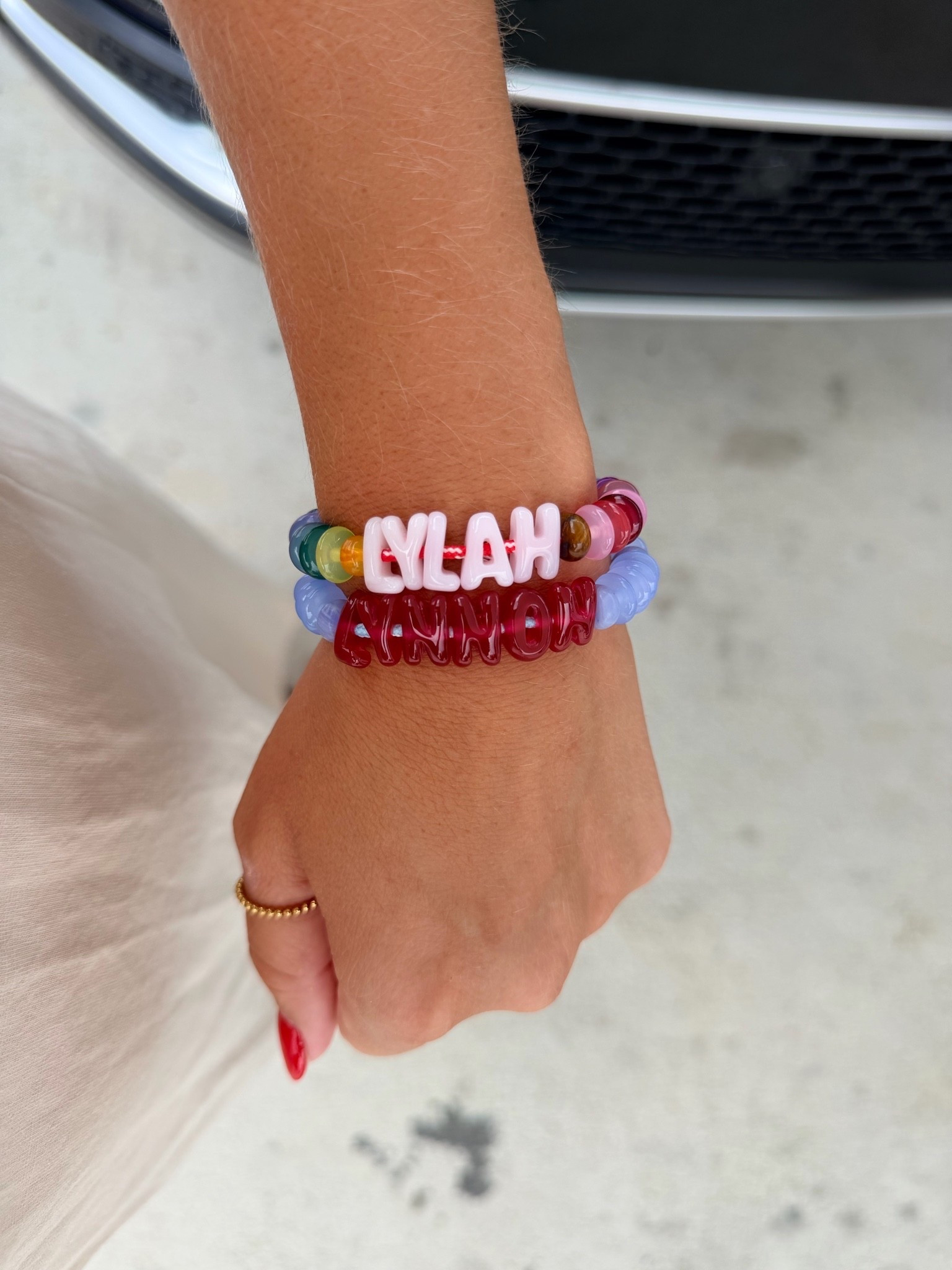 Customized bracelets ❤️🩵💕

#LTKmomlife