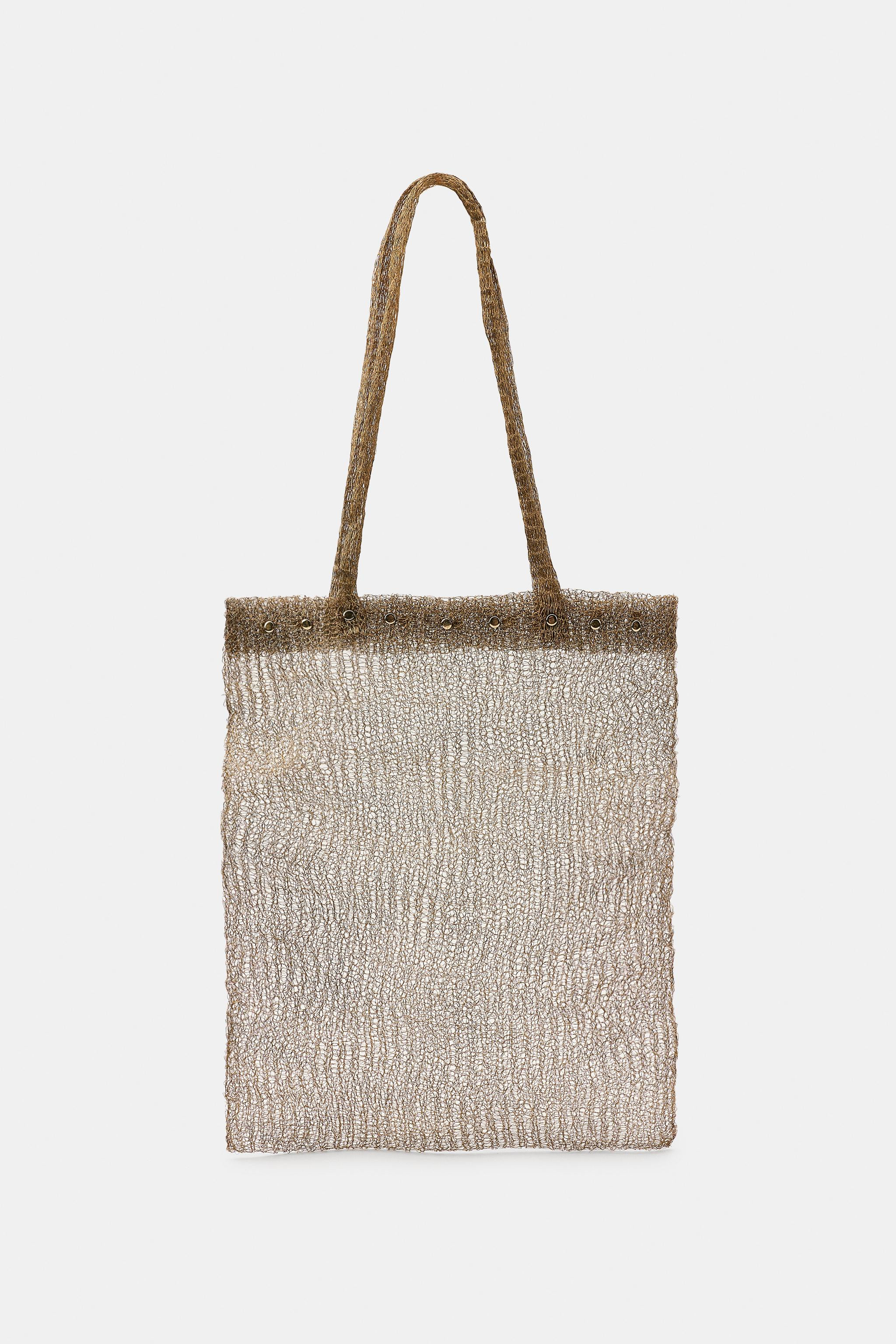 STUDDED METAL MESH BAG | Zara US