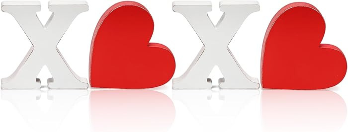 Valentines Day Decorations XOXO Sign - Freestanding Wooden Blocks for Tiered Tray, Elegant Tiered... | Amazon (US)