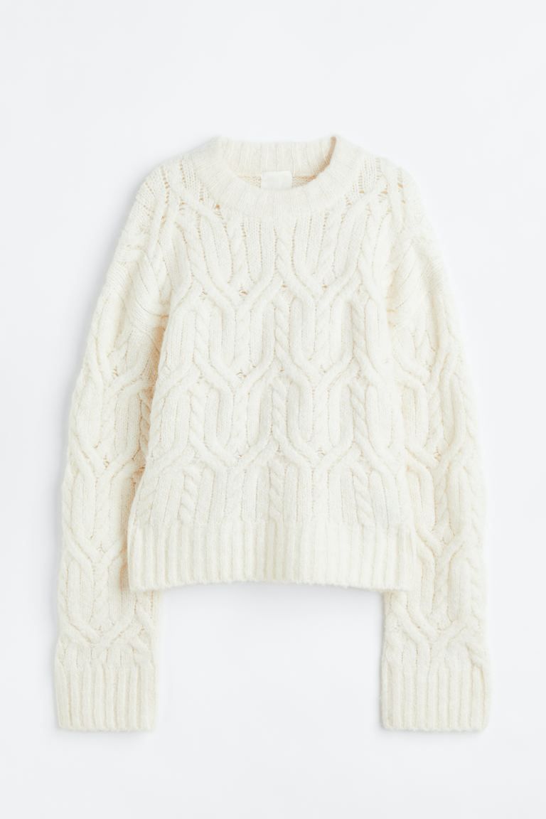 Cable-knit Sweater - Cream - Ladies | H&M US | H&M (US + CA)