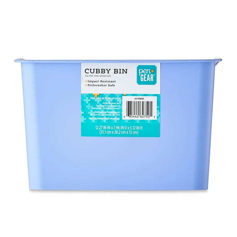 Pen+Gear Small Plastic Desktop Organizer Cubby Bin, Periwinkle | Walmart (US)