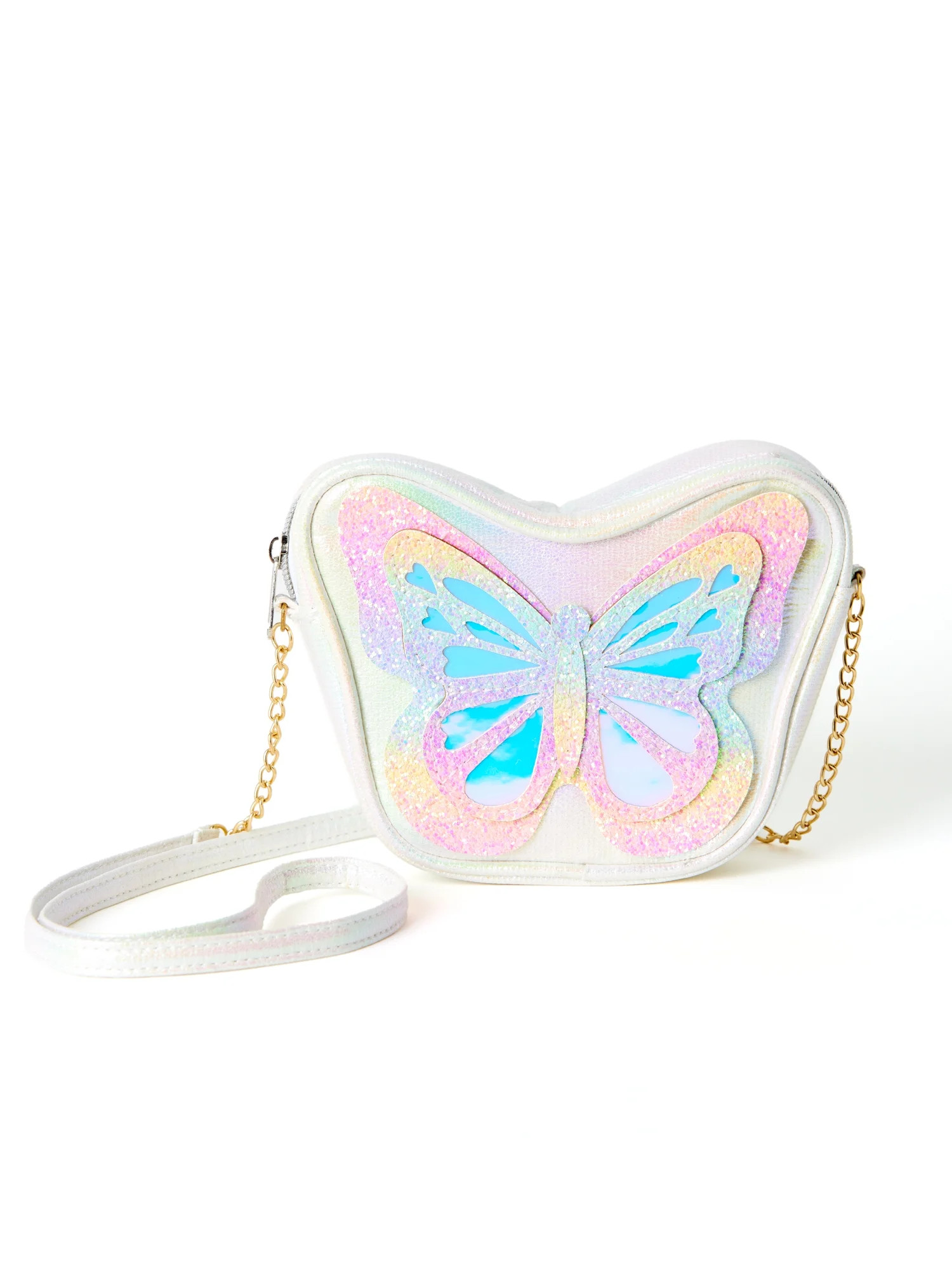 Wonder Nation Girls Glitter Rainbow Butterfly Purse with Crossbody Strap | Walmart (US)