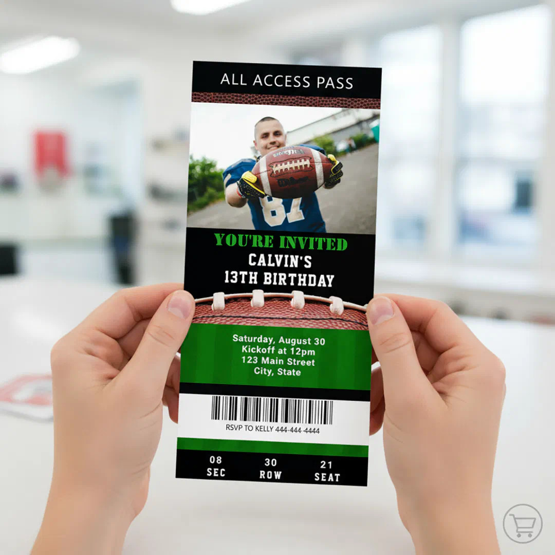 Football Ticket Birthday Invitation  | Zazzle | Zazzle