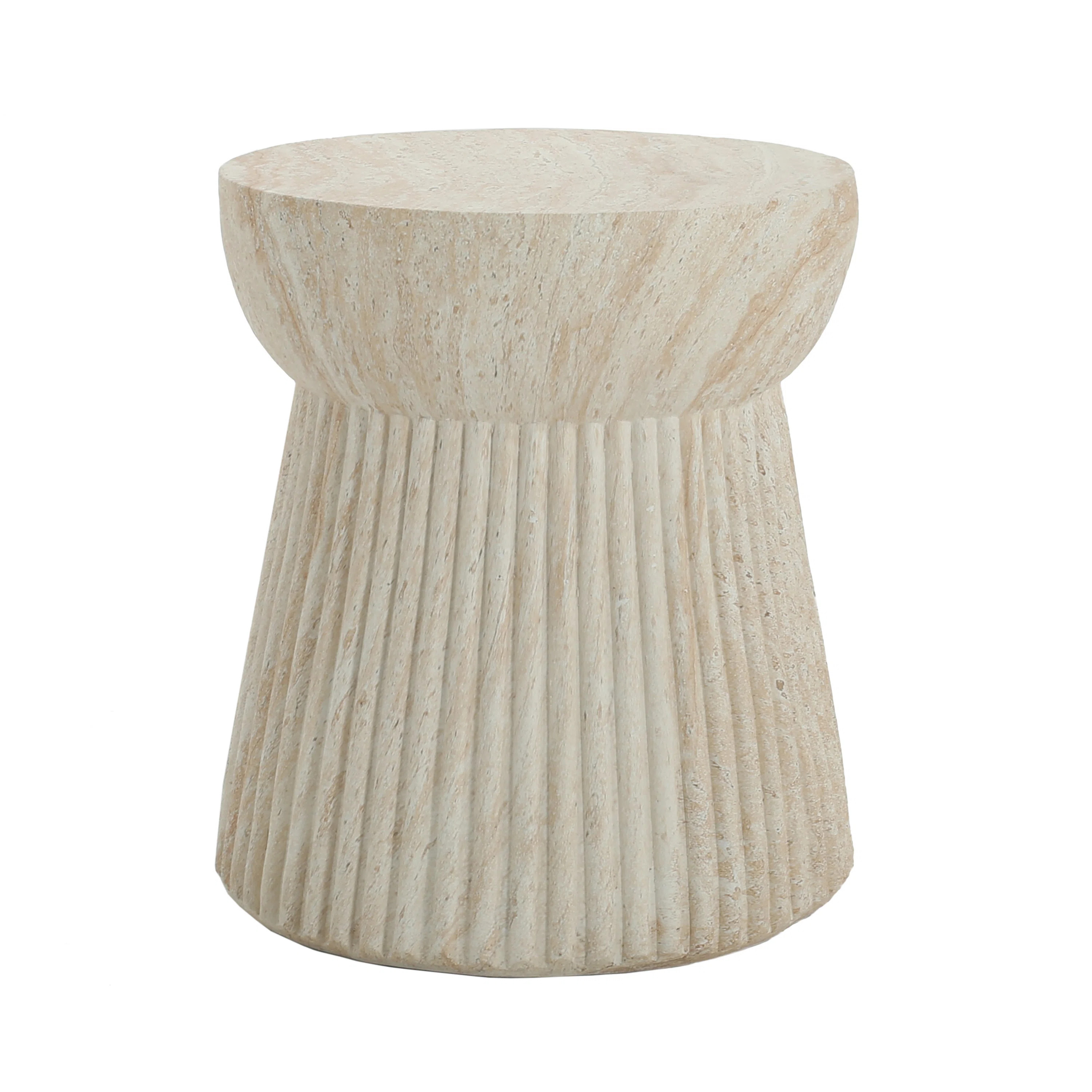 Ivy Bronx Kaiden Travertine Lightweight Concrete Side Table | Wayfair | Wayfair North America