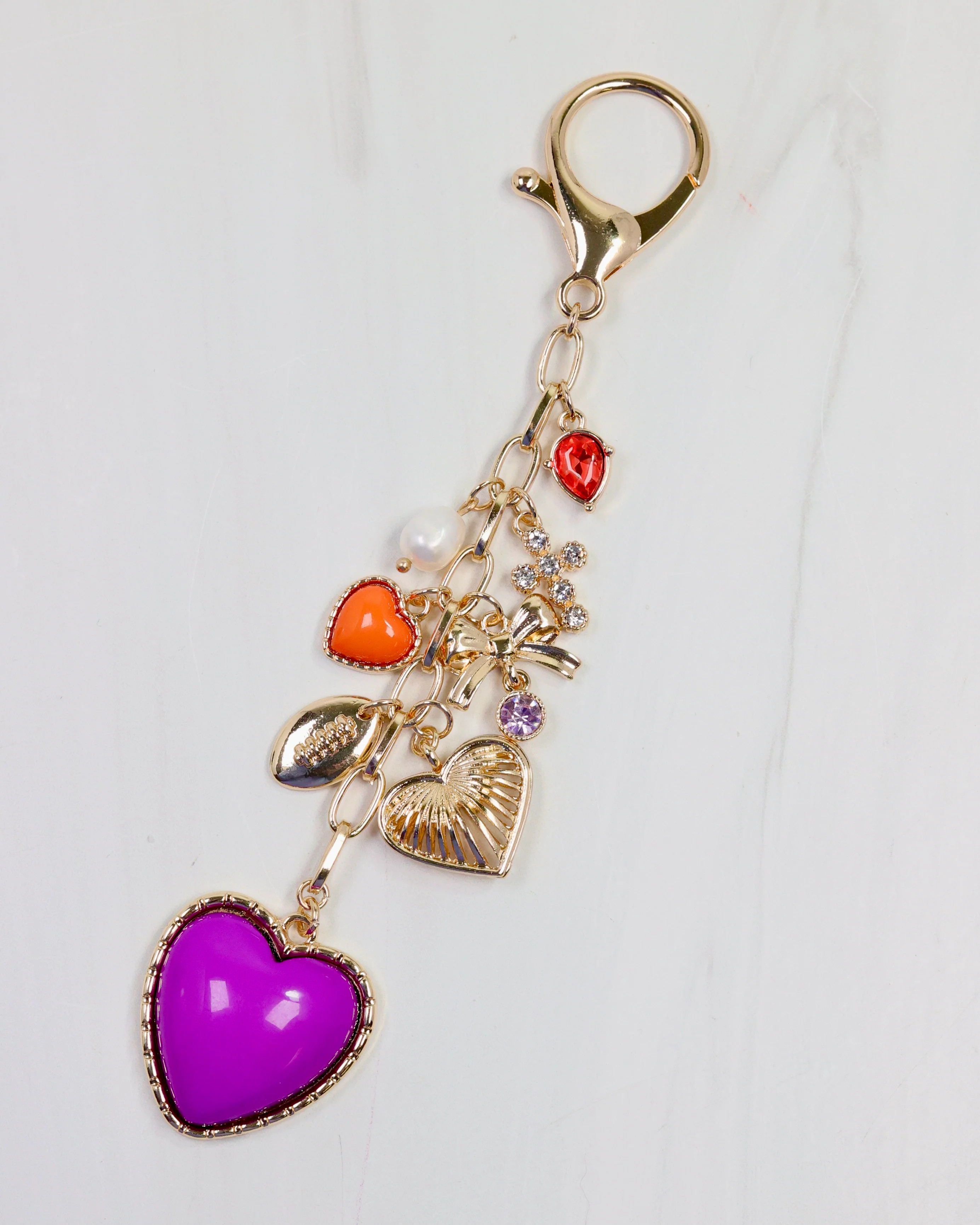 Sutton Bag Charm PURPLE ORANGE | Caroline Hill