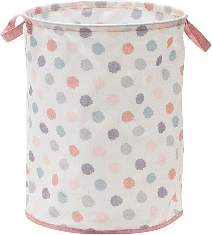 19.5" Laundry Basket Toy Organizer and Storage Hamper Tub for Girls with Dots in Pink White Lilac... | Amazon (US)