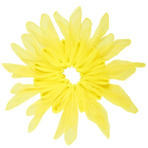 Jmkcoz 12pcs Square Juggling Silk Dance Scarves Magic Tricks Performance Props Accessories Movement Scarves Rhythm Band Scarf (Yellow) | Amazon (US)